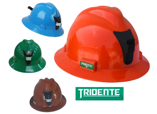 Casco Tridente Minero Con Portalámparas